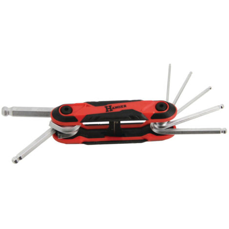 Jeu de 7 clés mâles 6 pans sur monture bi-matière - HANGER - 250115