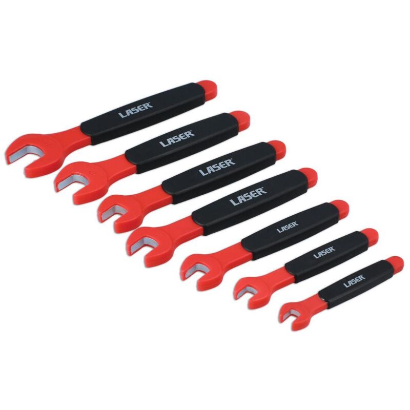 Laser Tools - Jeu de 7 cles plates a fourches isolees tuv/gs vde
