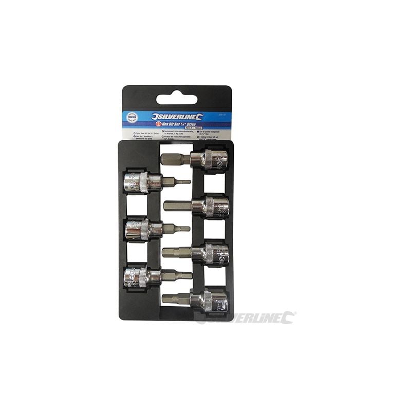 Jeu de 7 douilles à embout à six pans six pans - 3 - 10 mm Silverline 225127