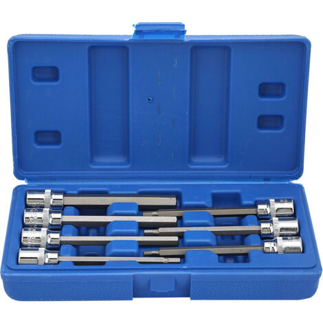 Jeu de 7 douilles longues 3/8" avec embouts hexagonaux de 1/8" à 3/8" pour cliquet