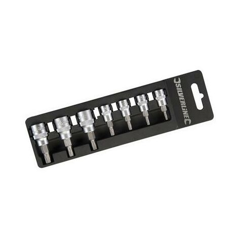 Jeu de 7 embouts de vissage Torx sur douilles