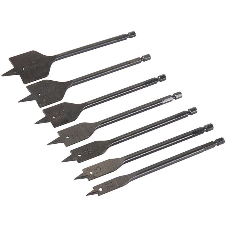 7 mèches plates de plombier 10 - 40 mm Silverline 633800