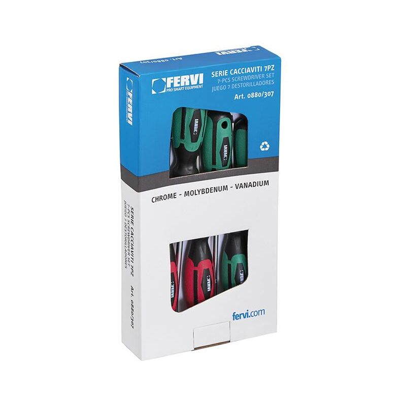 Jeu de 7 tournevis cruciformes Series 7 Phillips screwdrivers Fervi 0880/307