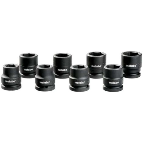 Jeu de 8 clés à douille pour visseuses à percussion 3/4" metabo