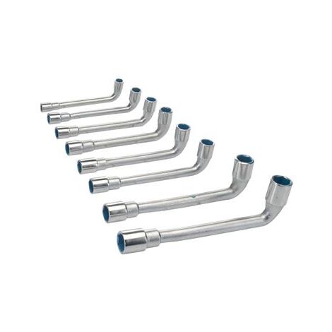 Jeu de 8 clés à pipe débouchées 6 pans de 8 à 19 mm