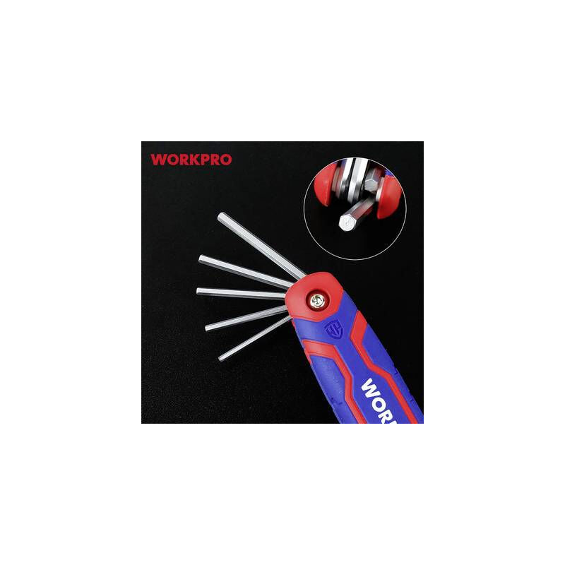 Workpro - 6 pans extérieurs clé mâle à six pans 1.5 mm, 2.0 mm, 2.5 mm, 3.0 mm, 4.0 mm, 5.0 mm, 6.0 mm, 8.0 mm WP222019