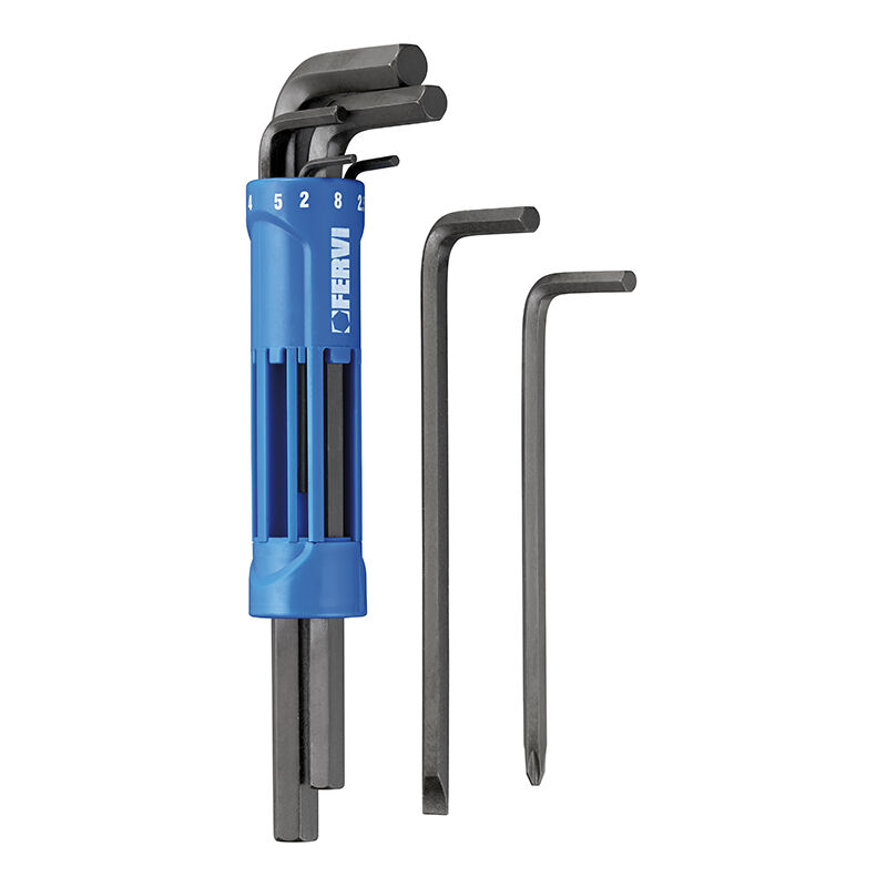 Fervi - Jeu de 8 cles hexagonales 2-10 mm avec poignee polyvalente 0558/ge