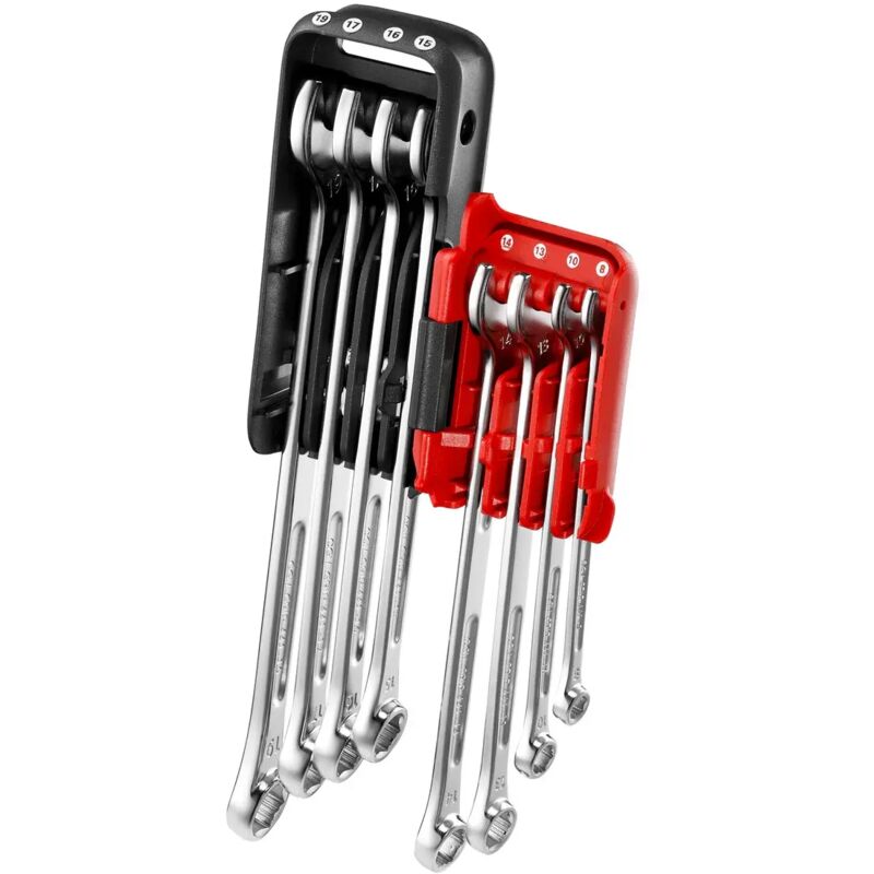 Jeu de 8 clés mixtes longues OVG GRIP 441 8 à 19 mm sur étui JP FACOM 441.JP8GRPPB