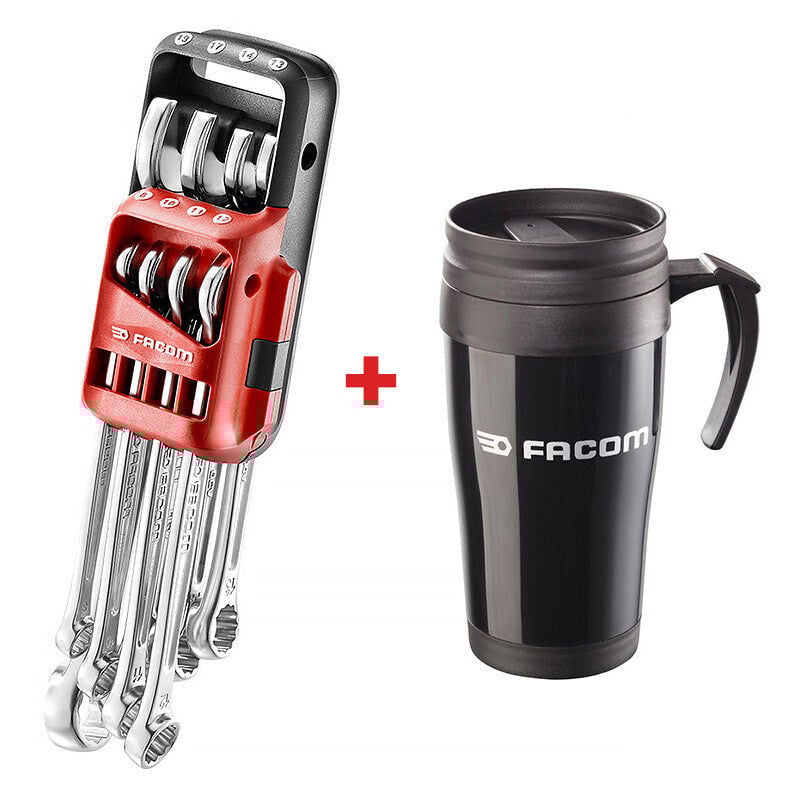 Jeu de 8 clés mixtes sur étui portatif Facom 440.JP8MPF + Le mug offert