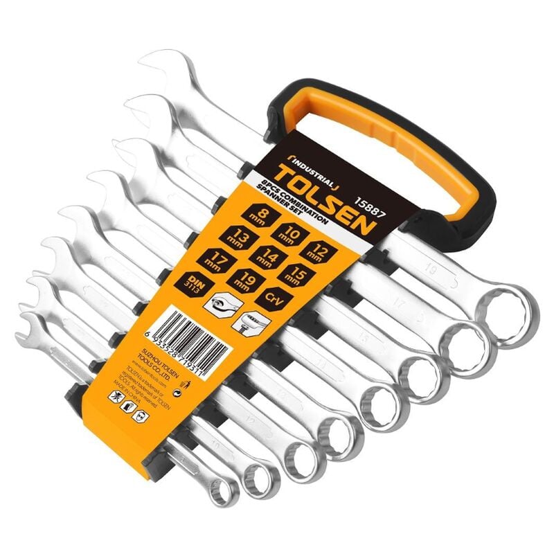 Jeu de 8 cle's mixtes Tolsen