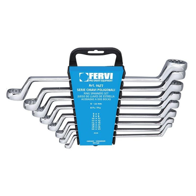 Fervi - Jeu de 8 cles polygonales 6x7 - 22x22 0477