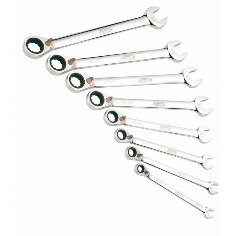 Sam Outillage - jeu de 8 cles mixtes a cliquet 8 a 19 mm 50CJ8 19