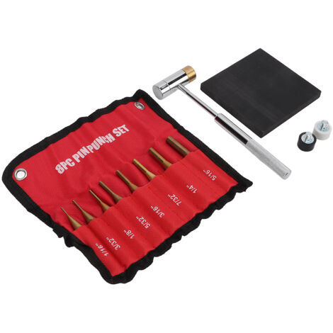 Jeu de 8 poinçons en laiton pour armurerie, modulables pour un travail de précision sur métal.