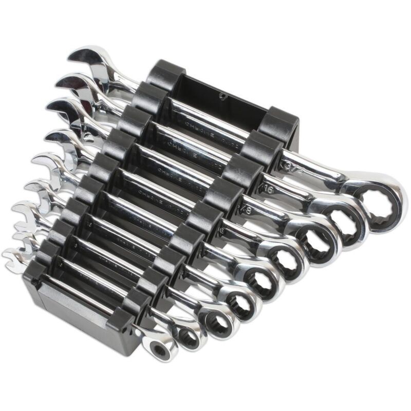 Laser Tools - Jeu de 9 cles mixtes a cliquet en pouces, imperailes - 1/4 a 3/4