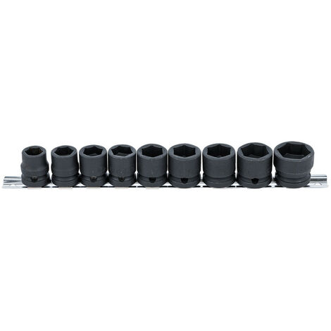 Jeu de 9 douilles a choc bgs impact extra plates 6 pans carre 1/2 de 13 à 24 mm