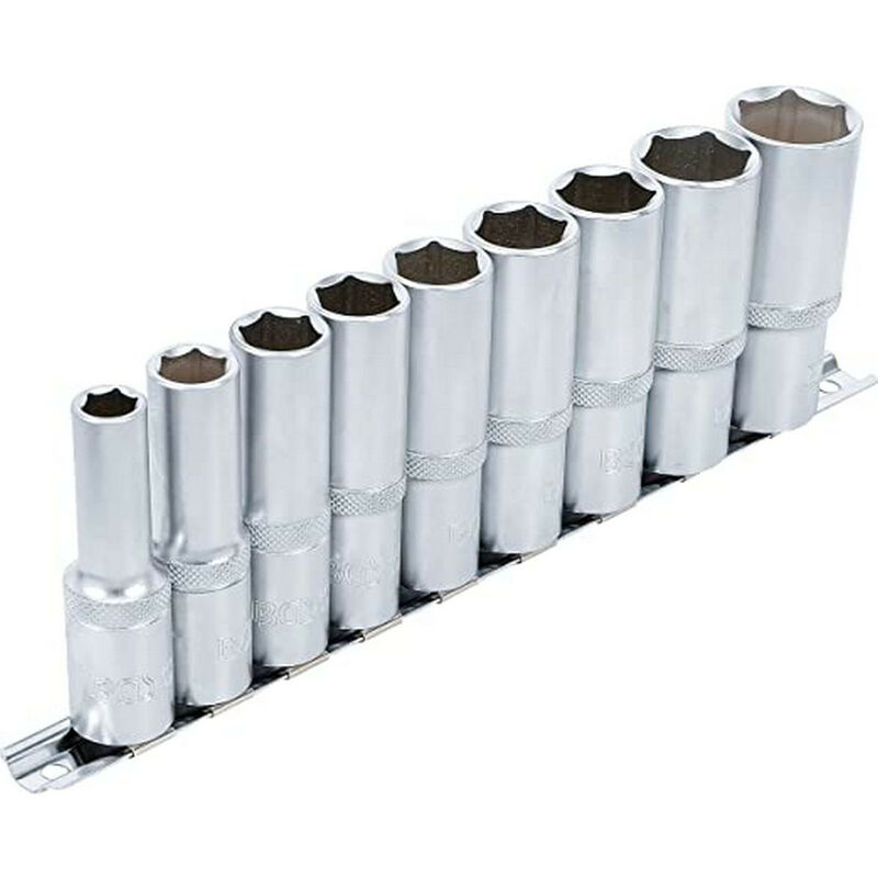 Jeu de 9 douilles bgs extra longues 6 pans carre cliquet de 1/2 bgs - 10 a 24 mm