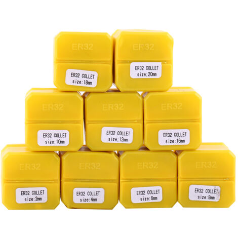 Jeu de 9 pinces à ressort ER32 pour fraiseuse CNC et tour, diamètre de serrage 2-20mm