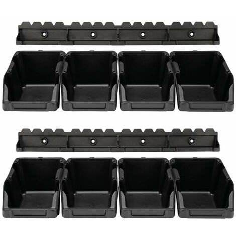 JEU DE BACS À BEC - 8 PCS - 103 X 165 X 75 MM - NOIR VELLEMAN OMSB10SET