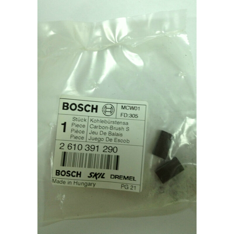 Pièce de rechange d’origine BOSCH 2610391290 Jeu de brosses pour PSB500, 550RE, 650RE et GSB13RE, GSB16RE, GSB10RE