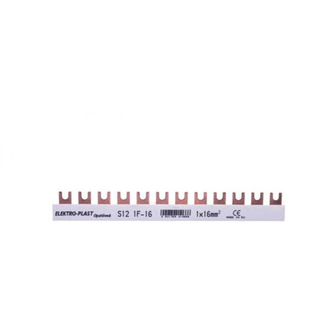 Jeu de barres de connexion 1P 80A 16mm2 fourche (12 modules) 1F S12 1F-10 45.121