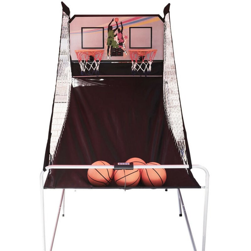 Home Deco Kids - Jeux de basket ball avec 4 ballons + 1 pompe - Marron - 200 x 207 x 110 cm - Livraison gratuite - Orange