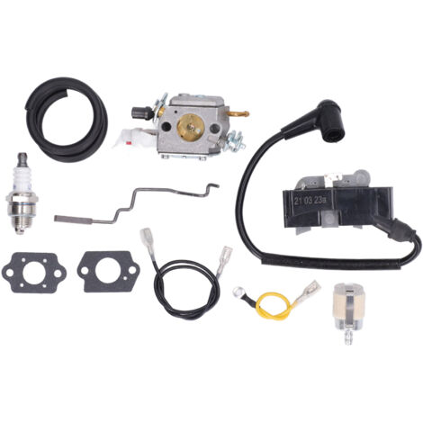 Jeu de bobines d'allumage haute résistance avec kit de ligne de carburant pour tronçonneuse Husqvarna 340 345