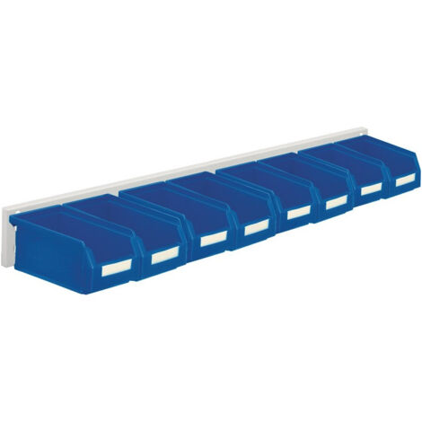 Jeu de boîtes de rangement ouvertes H100xl920xP180mm tôle d'acier/polyéthyl. rev