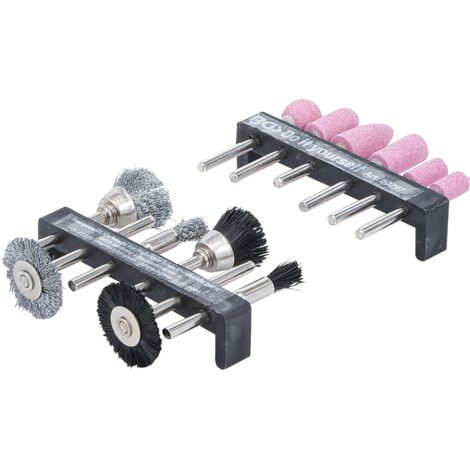Jeu de brosses à fil d’acier / matière plastique pour meuleuse  12 pièces