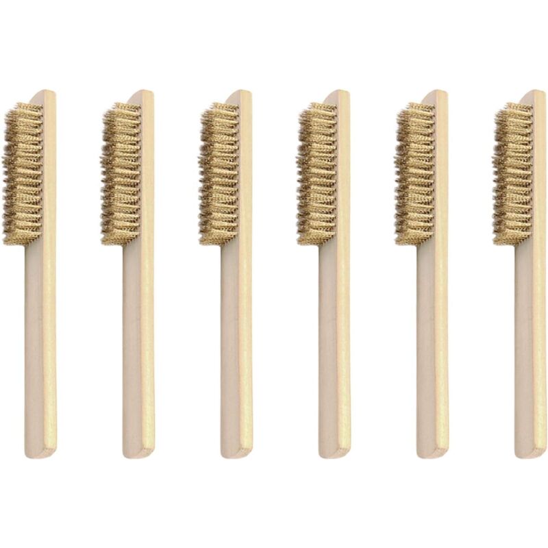 Jeu De Brosses Métalliques 6 Pièces, Brosse En Laiton, Brosse Métallique Avec Poils En Laiton 200 Mm, Pour L'élimination De La Rouille, De La Saleté