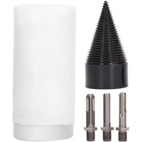 Jeu de bûches de bois de chauffage électrique, foret séparateur de bois, avec 3 tiges amovibles de 50mm