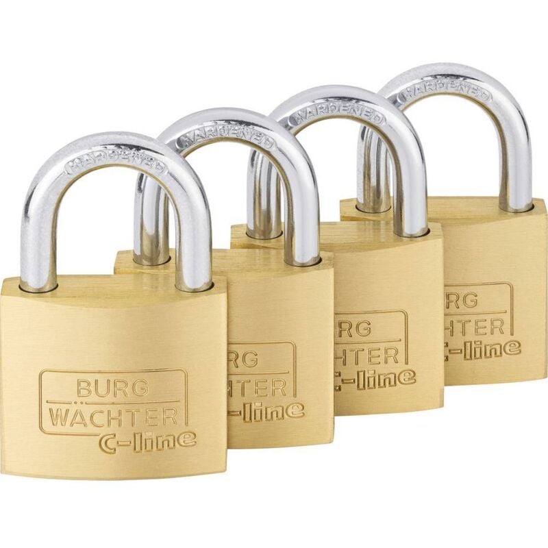 Cadenas avec serrure à clé Burg Wächter 4er Set Set Quadro 222 40 sb laiton 4 pc(s)