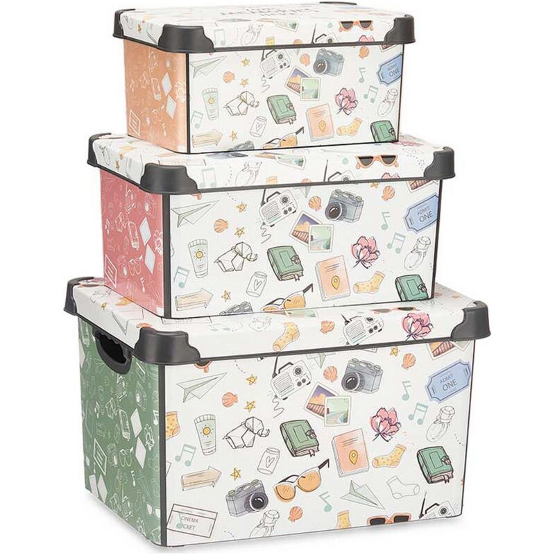 Kipit - Set de Boîtes d'organisation empilables, multicolores, standard