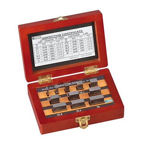 Jeu de cales de controle plates paralleles en acier rode