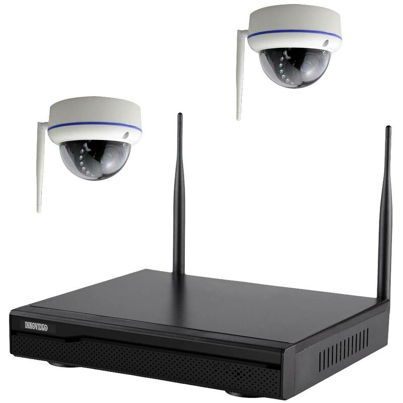 Inkovideo - INKO-22M2D i22m2d Wi-Fi IP-Set pour caméra de surveillance4 canauxavec 2 caméras1920 x 1080 pixels Y851202
