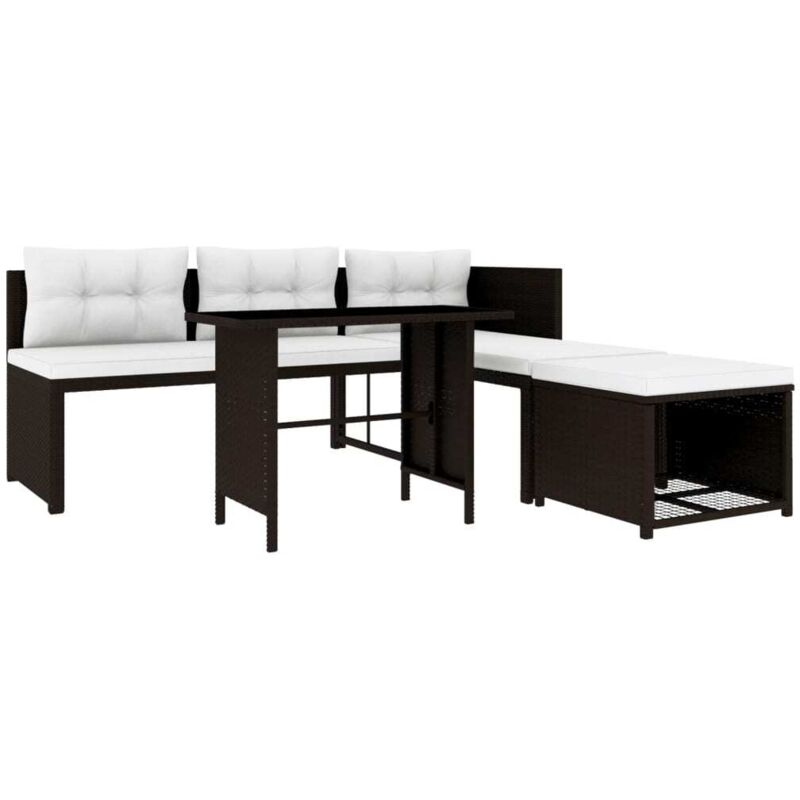 Vidaxl - Salon de jardin 4 pcs Résine tressée Marron