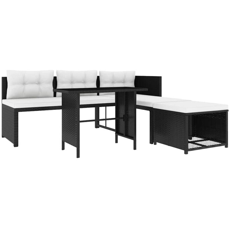 Vidaxl - Salon de jardin 4 pcs Résine tressée Noir