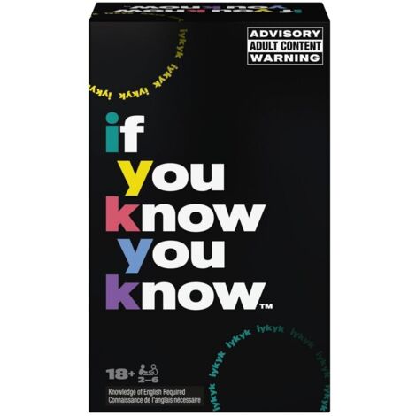 Jeu de cartes IYKYK pour soirées entre adultes, idéal pour enterrements de vie de jeune fille, fêtes d'anniversaire et étudiants, à partir de 18 ans.