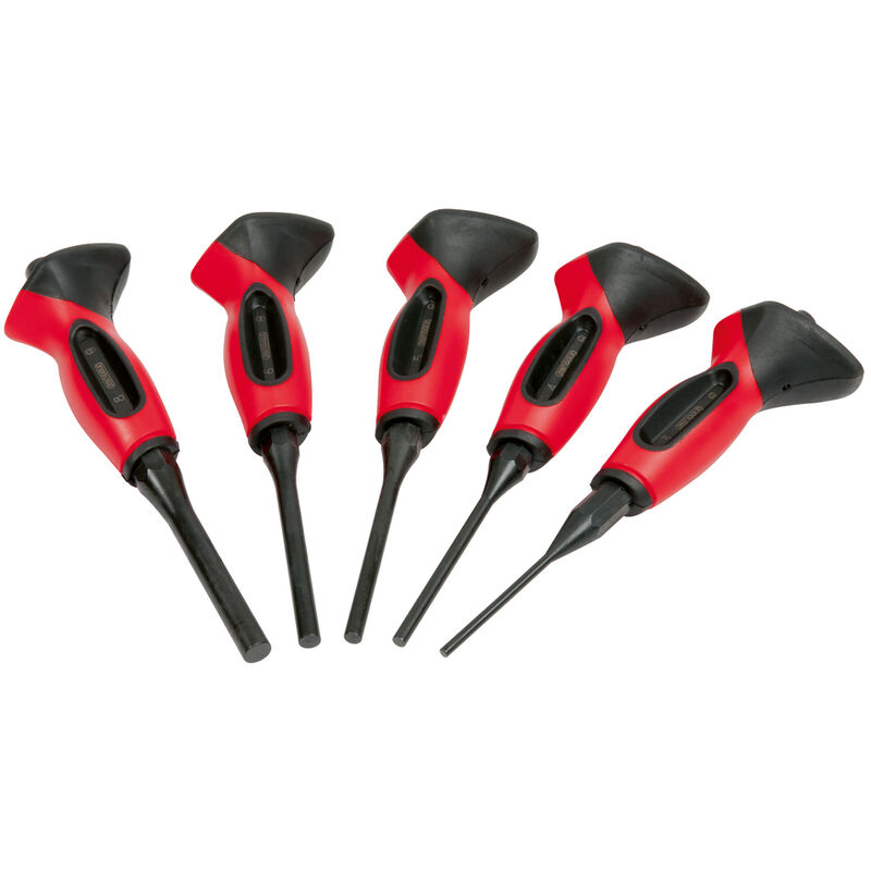 Kstools - ks Tools - Jeu de chasses goupilles brunis avec poignée, 5 pcs - 156.0221