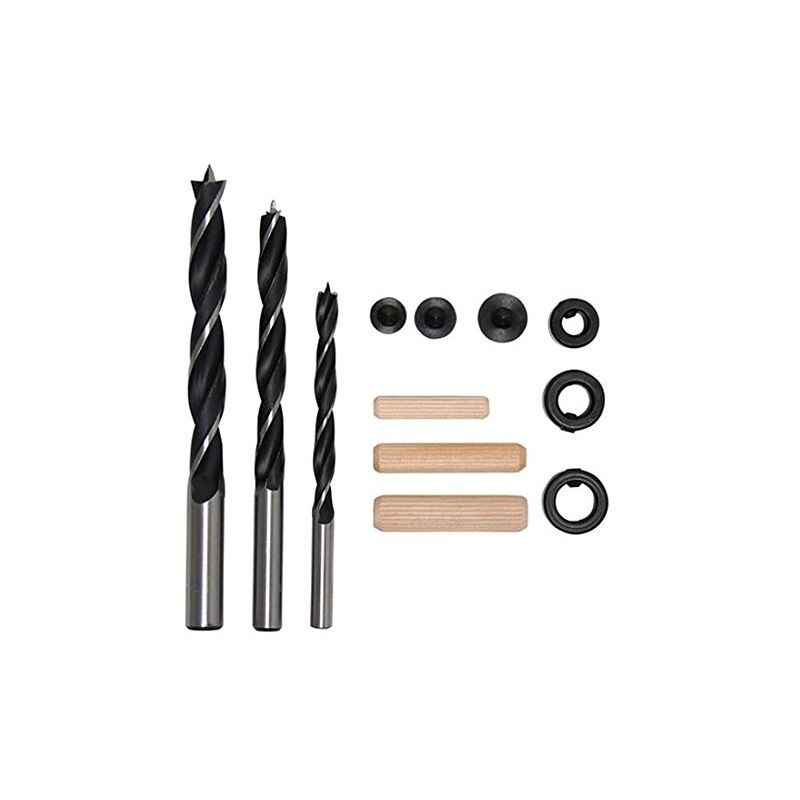 Bgs Technic - kraftmann 50405 chevilles/forets bois, noir/beige, set de 43 pièces