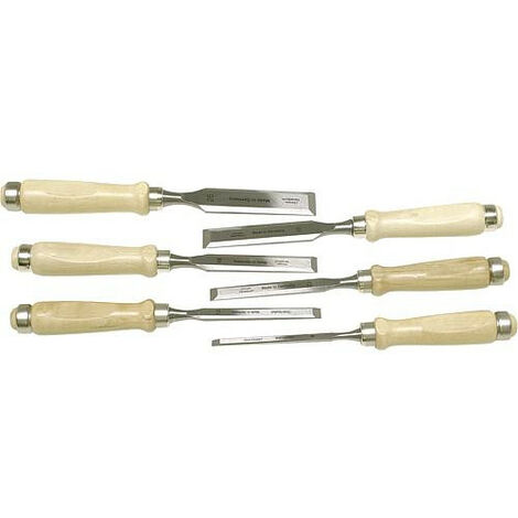 Jeu de ciseau 6 pcs avec manche en bois coffret en bois