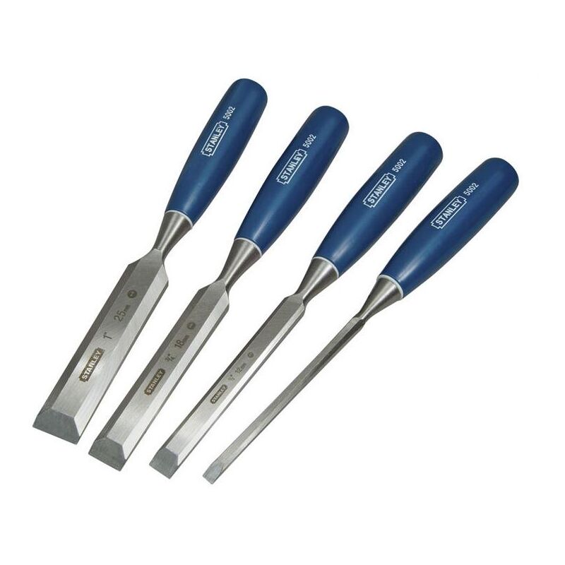 Stanley - Jeu de ciseaux - 4 pièces (6 12 18 25 mm) Seria 5002, Couleur Bleu