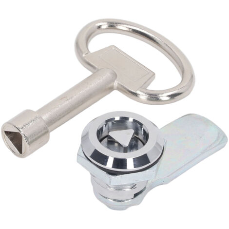 Jeu de Clés à Came Triangulaire Cylindre Chromé Alliage Zinc pour Meuble