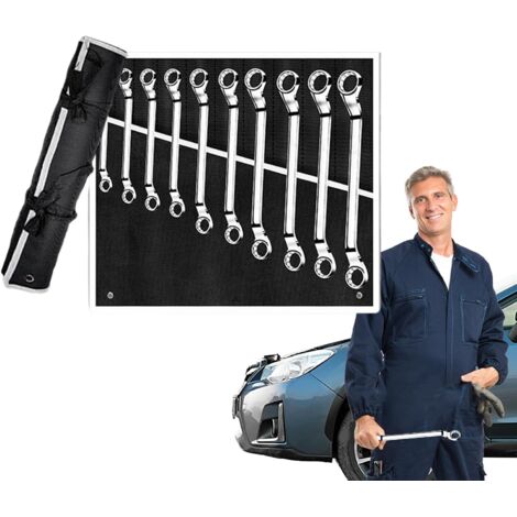Jeu De Clés À Cliquet - 10 Pièces Clés En Boîte Double Extrémité - Outils