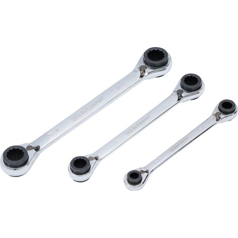 Jeu de clés à cliquet 4-en-1 BGS - 3 pcs - 6837