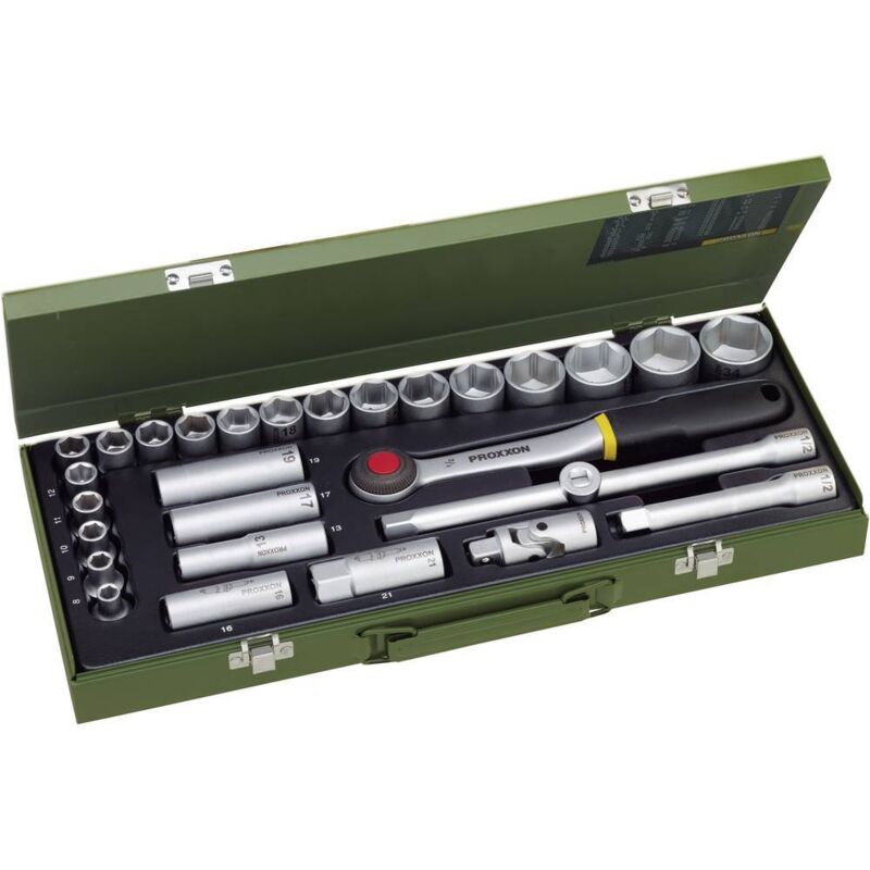 Industrial Jeu de clés à douille métrique 1/2 (12.5 mm) 29 pièces 23000 - Proxxon