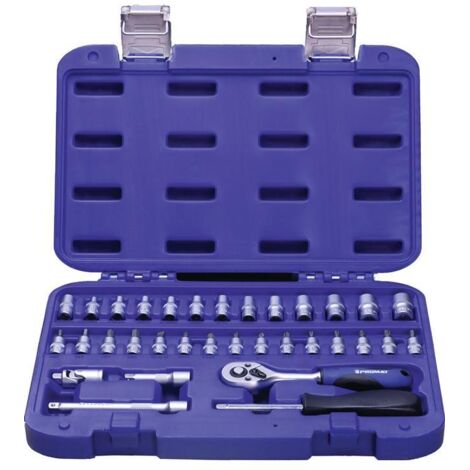 Jeu de clés à douille 33 pièces 1/4 po. ouverture de clé 4-13 mm nombre de dents 72 6 pans PROMAT