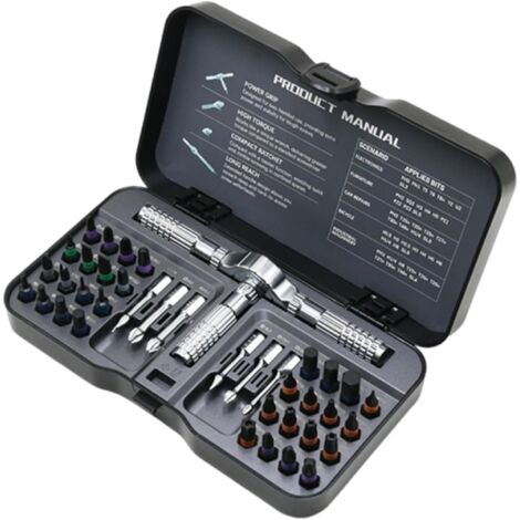 Jeu de clés à Douille - Kit tournevis multifonctionnel avec mécanisme cliquet et étui, réparation en acier allié pour vélos maison ordinateur porte