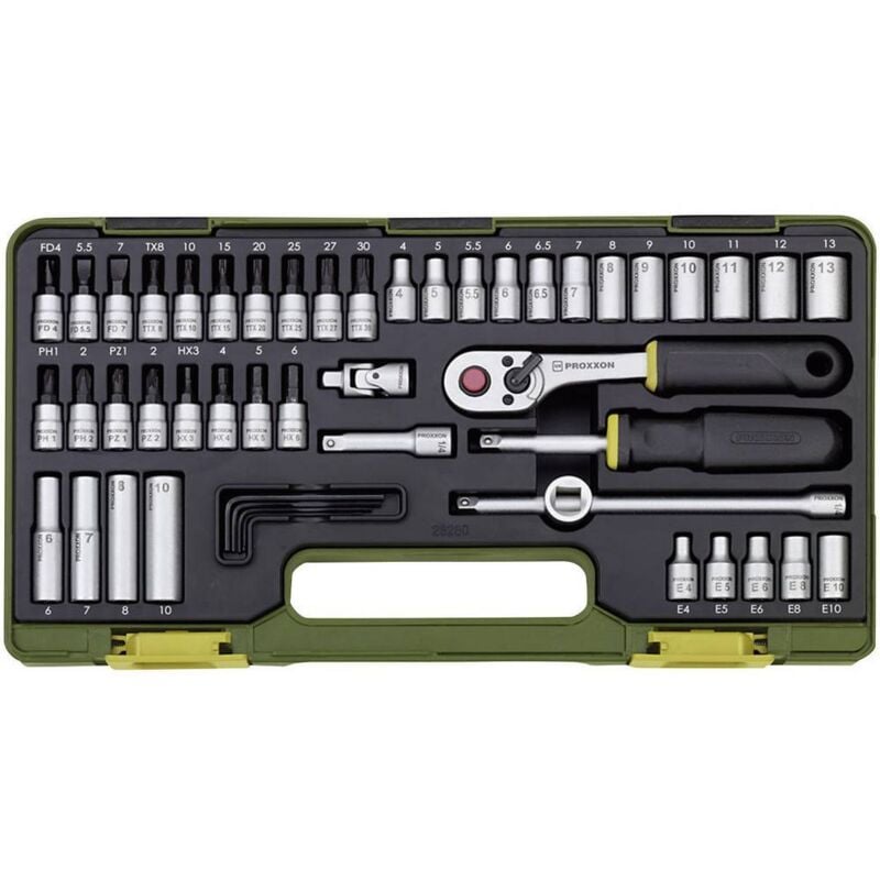 Industrial Jeu de clés à douille métrique 1/4 (6.3 mm) 50 pièces 23280 - Proxxon