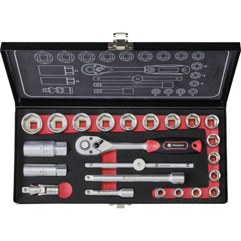 Jeu de clés à douille métrique 3/8 (10 mm) 23 pièces 826373 - Toolcraft