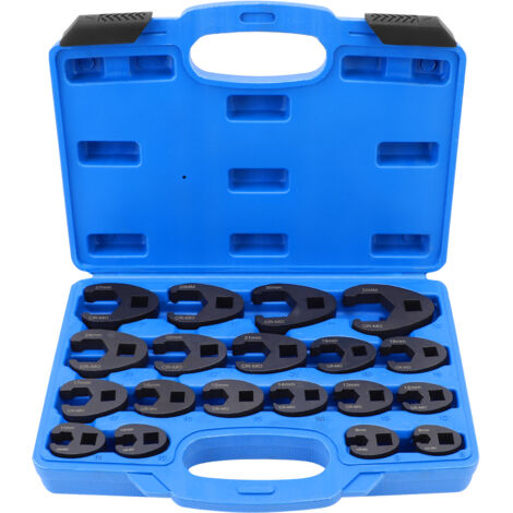 Jeu de clés à œil pour écrous évasés de 1/2" et 3/8" pour écrous à tuyauter, jeu de clés à œil métriques 8-32 mm à 6 pans, kit de 21 clés pour écrous à tuyauter